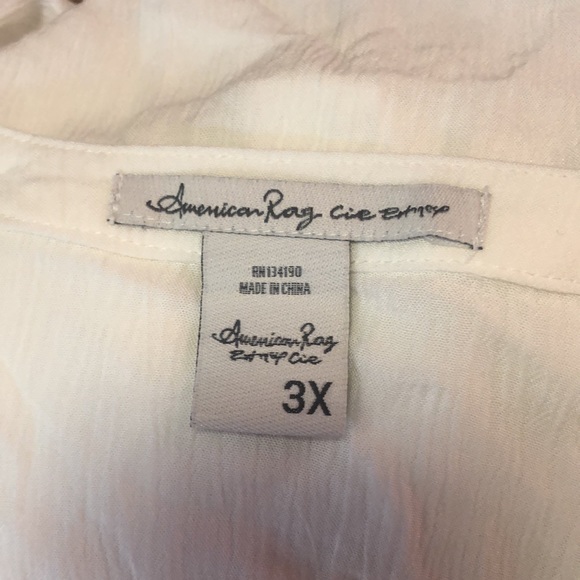 Pretty White Blouse by American Rag Plus Size 3X - Picture 7 of 8
